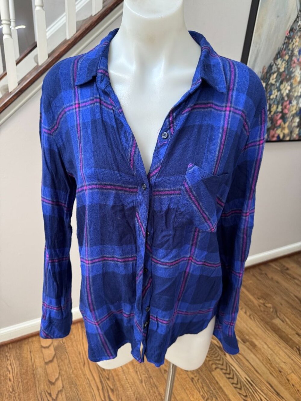 RAILS Hunter Plaid Button Down Blue Size Medium